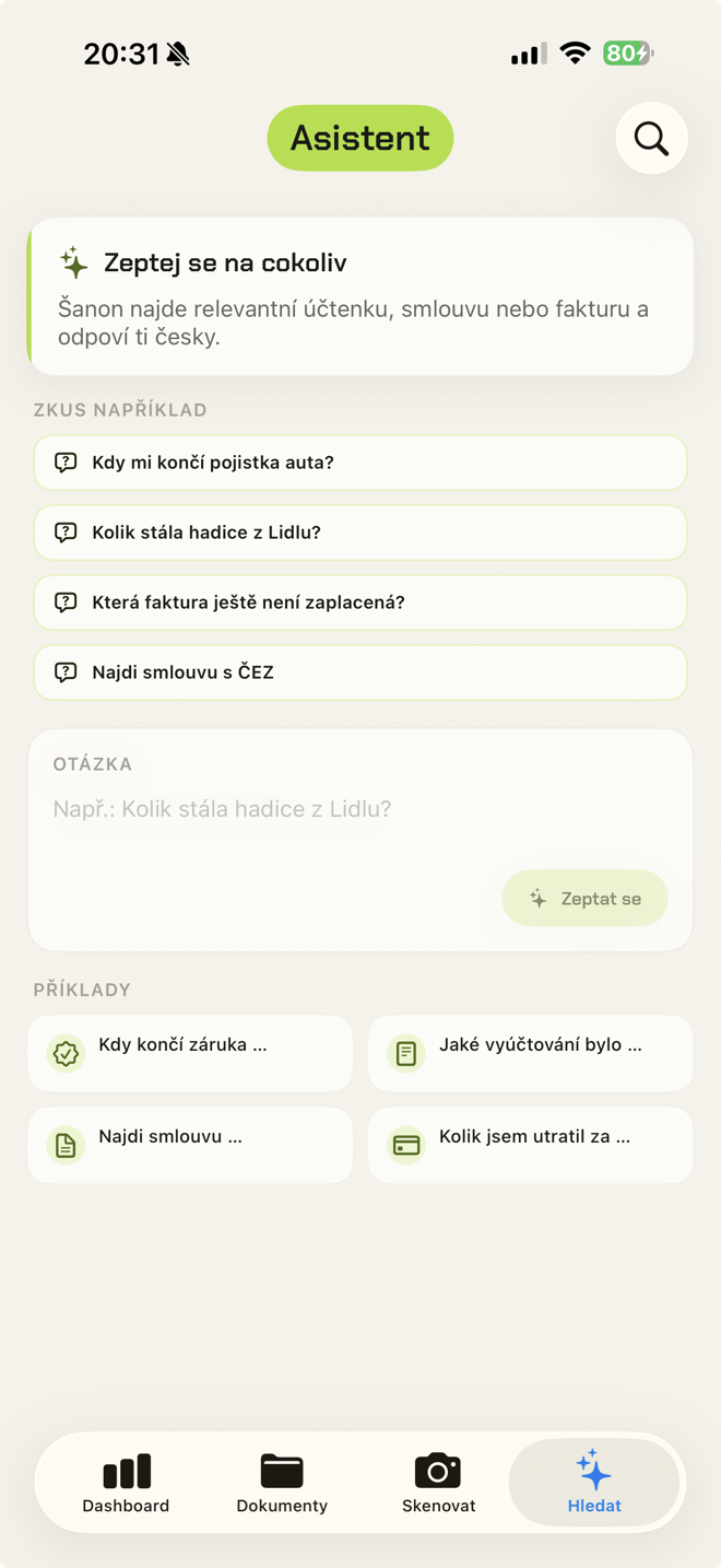 Šanon — Asistent